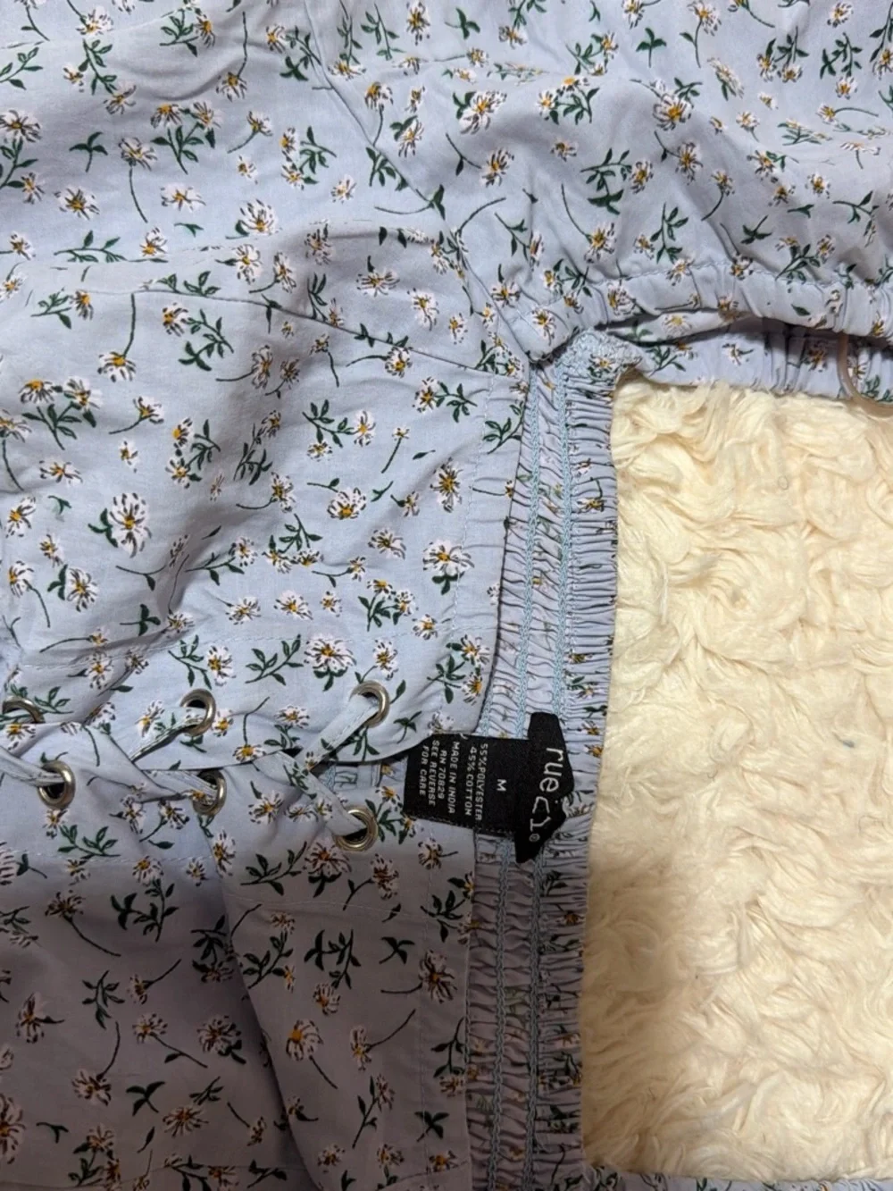 Rue21 Light Blue Floral Elastic-Waist Skirt